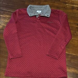 Cozy Kids Quilted Pullover Sweatshirt - Maroon and Gray